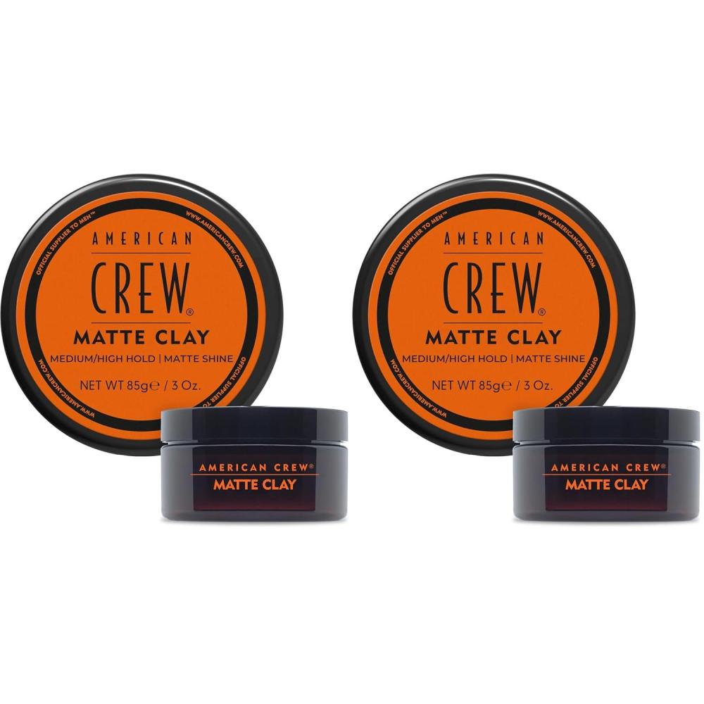 American Crew Men’s Hair Matte Clay, Like Hair Gel with Medium/High Hold, 3 oz(3 Ounce (Pack of 2))