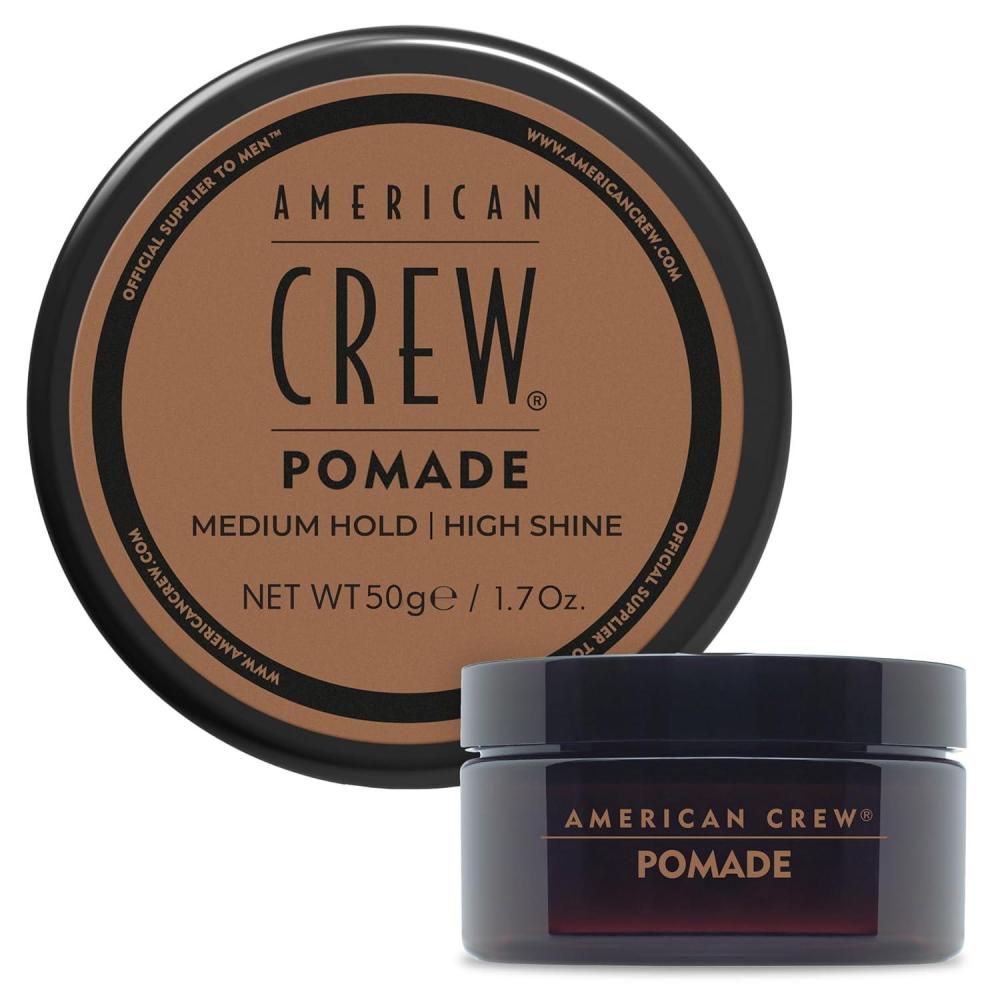 American Crew POMADE FOR HOLD AND SHINE 3 OZ for Men | Men’s, Like Styling Gel, High Shine(Scented)